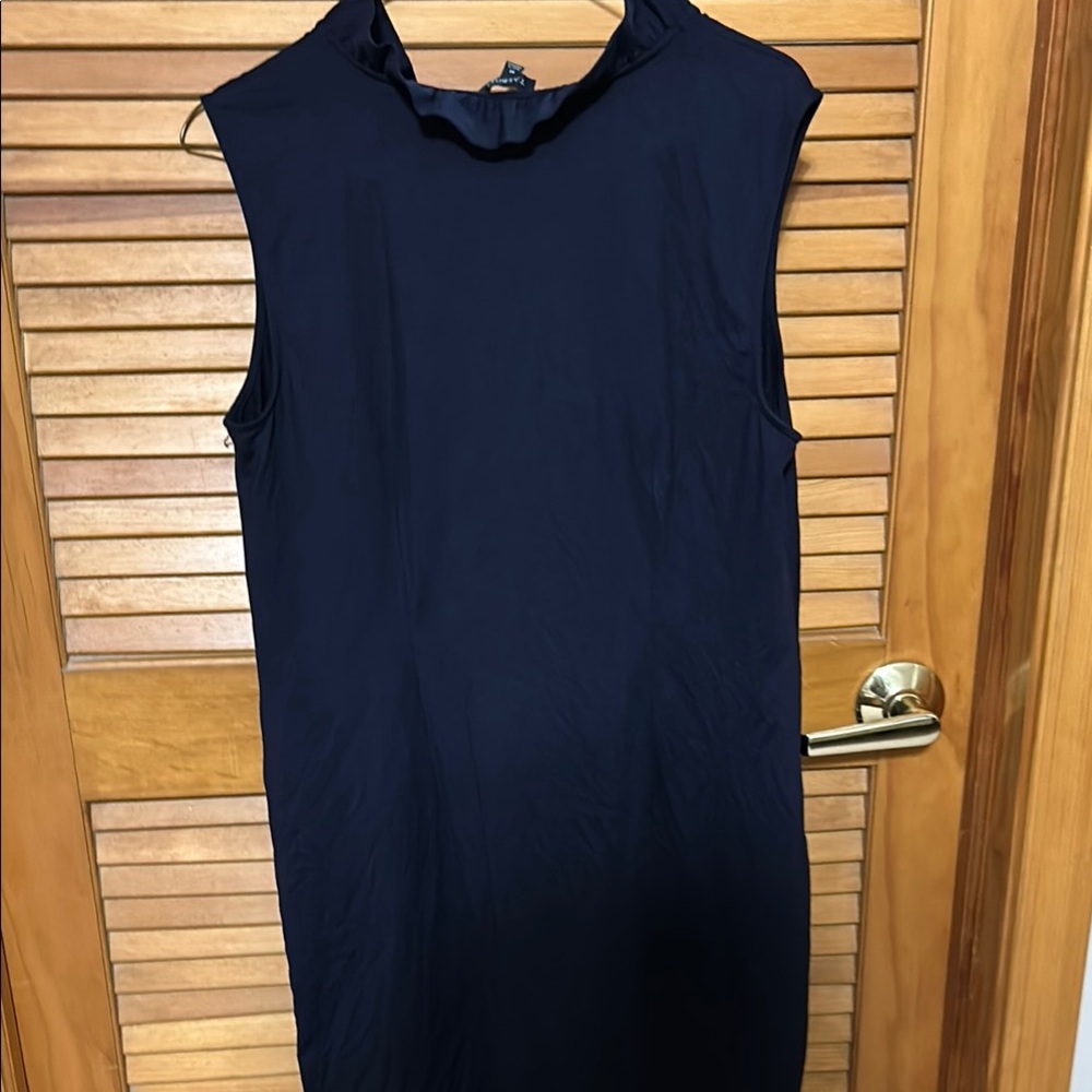 Talbots Navy Ruffle dress - Picture 3 of 4